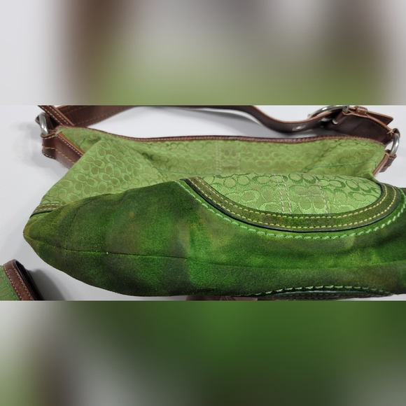 Green canvas & suede Signature Coach Bag & Wallet - Picture 7 of 12